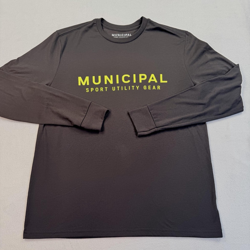 Municipal Shirt Mens Medium Black Long Sleeve Sport Utility Gear Tee Top